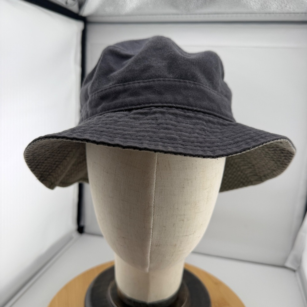 Nike Golf Reversible Bucket Hat Gray Striped Cotton Sun Hat Mens L/XL